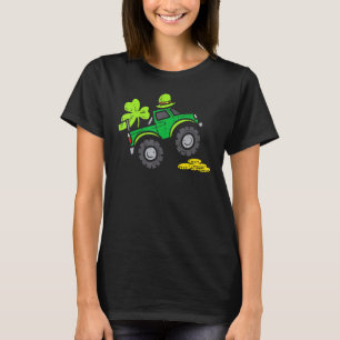 Leprechaun Monster Lastbil Shamrock St Patrick Day T Shirt