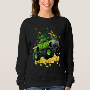Leprechaun Monster Lastbil Shamrock St Patrick Day T Shirt