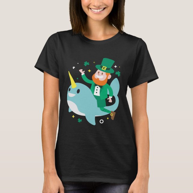 Leprechaun Narwhale  Cute St Patricks Day 2020 Boy T Shirt (Framsida)