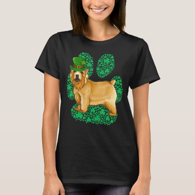 Leprechaun Norwich Terrier St Patricks Day Shamroc T Shirt (Framsida)