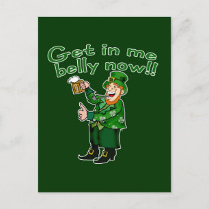 Leprechaun och Beer Tshirt för St. Pat's Vykort