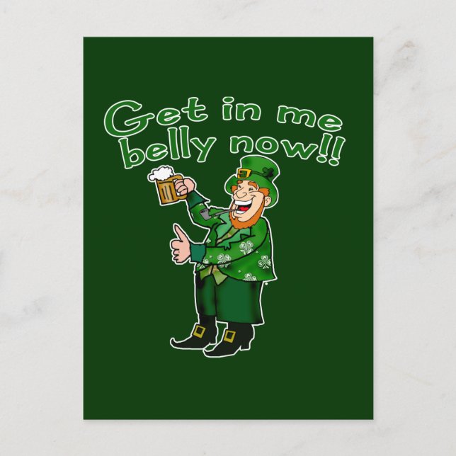 Leprechaun och Beer Tshirt för St. Pat's Vykort (Framsida)