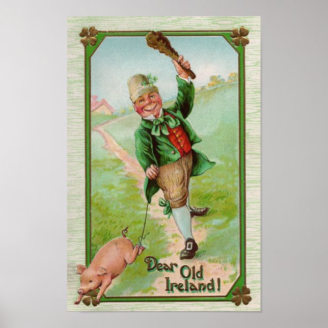 Leprechaun och Gris St patrick's day Poster (Framsidan)