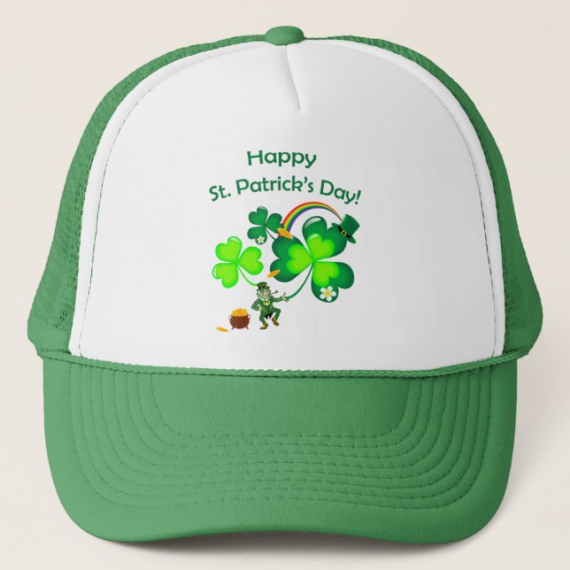 Leprechaun och Shamrock Truckerkeps (Framsida)