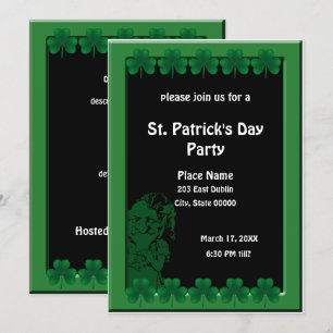 Leprechaun och Shamrocks St. Patrick's Day-fest Inbjudningar