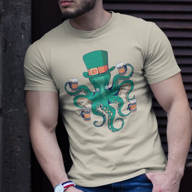 Leprechaun Octopus Coola St. Patrick's Day T Shirt (Skapare uppladdad)