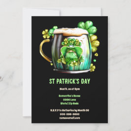 Leprechaun öloljefarg Irish helgdag roligt Inbjudningar