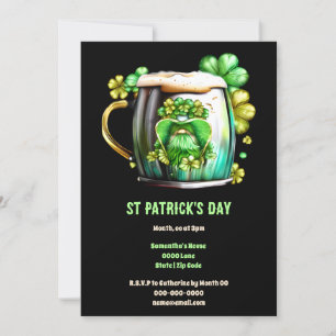 Leprechaun öloljefarg Irish helgdag roligt Inbjudningar