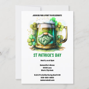 Leprechaun öltankare helgdag av schaktblommor inbjudningar