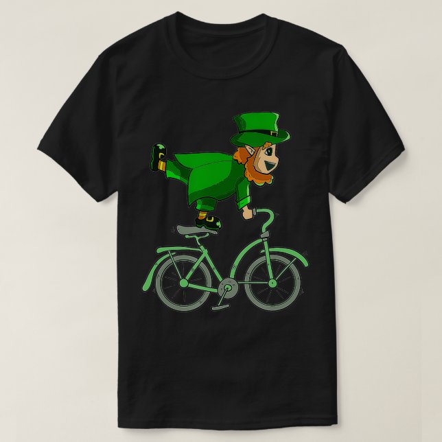 Leprechaun på en Bike St patrick's day Cycling T Shirt (Design framsida)