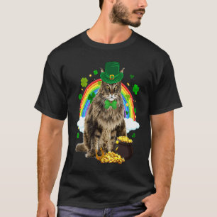 Leprechaun Persisk Katt Shamrock C Saint Patrick's T Shirt
