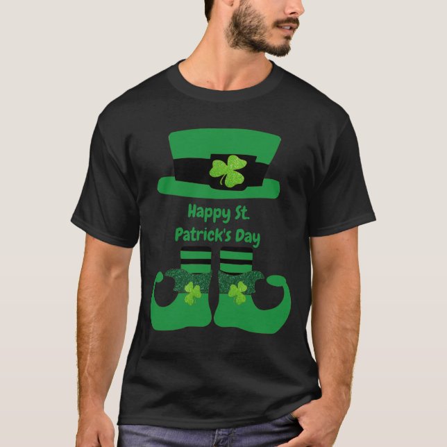Leprechaun Personlig St. Patrick Day Grönt T Shirt (Framsida)