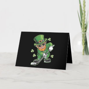 Leprechaun Played Hockey St patrick's day Irish Tack Kort