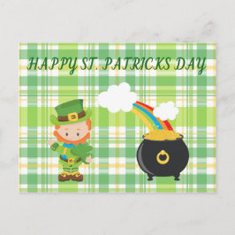 Leprechaun & Pot av Guld. Vykort