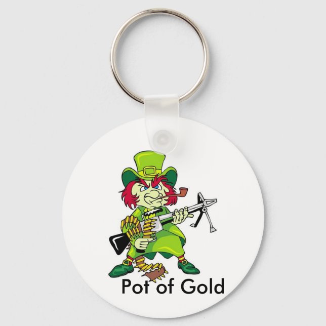 leprechaun, Pot-Guld Nyckelring (Framsida)