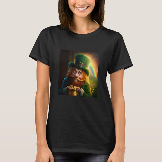 Leprechaun Pot of Gold Rainbow St Patrick's Day Lu T Shirt (Framsida)