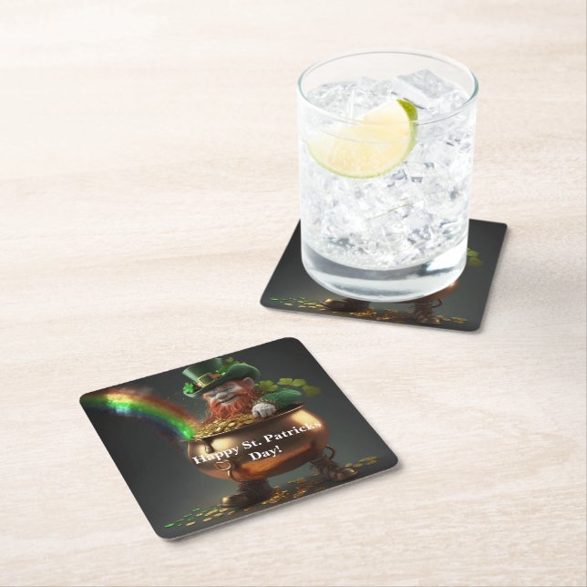 Leprechaun Pot Of Gold  Underlägg Papper Kvadrat (Insitu)