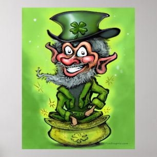 Leprechaun Pot of Guld Poster