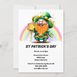 Leprechaun-potten av guld-regnbågens irländska tur inbjudningar