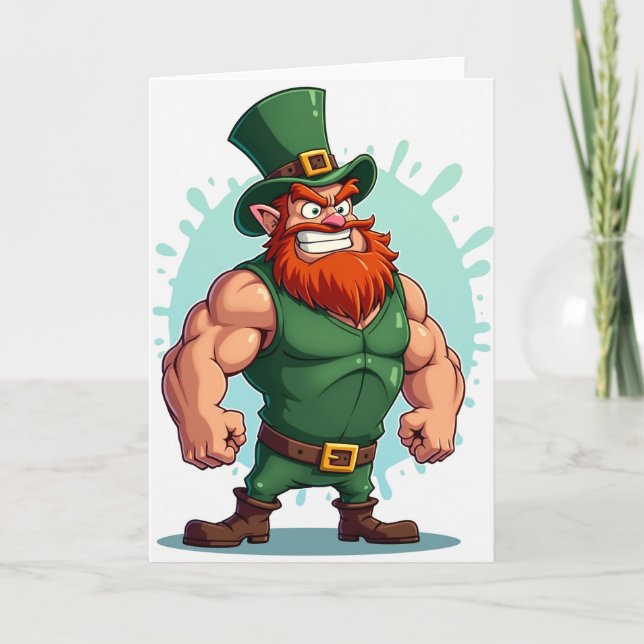 Leprechaun Power St Patricks Card Kort (Framsida)