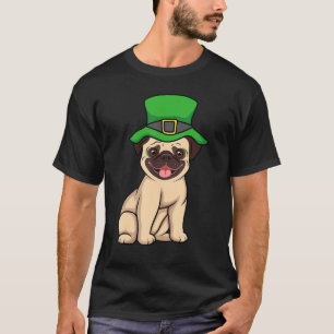 Leprechaun Pug Hund Shamrock St patrick's day Pitt T Shirt