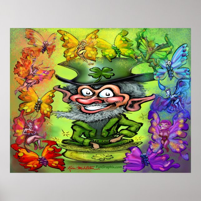 Leprechaun Rainbow Pixies Party Poster (Framsidan)
