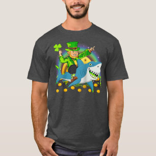 Leprechaun Riding Shark St T Shirt