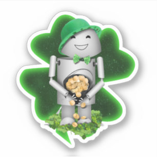 Leprechaun Robot St. Patrick's Day Klistermärken