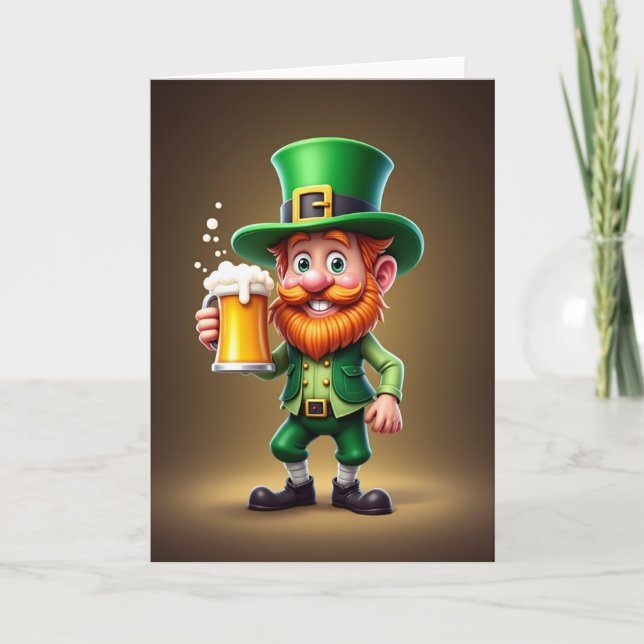 Leprechaun Rolig Irisk Kort (Framsida)