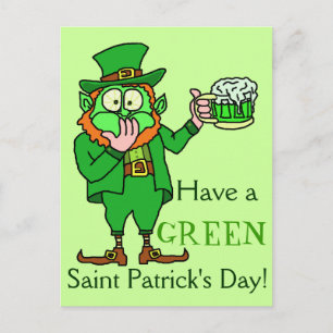 Leprechaun Saint patrick Vykort
