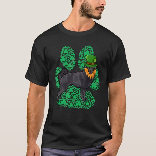 Leprechaun Schipperke St Patricks Day Shamrock Tas T Shirt (Framsida)