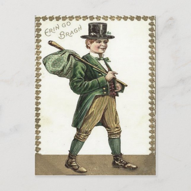 Leprechaun Shamrock Hobo knyte Vykort (Framsida)