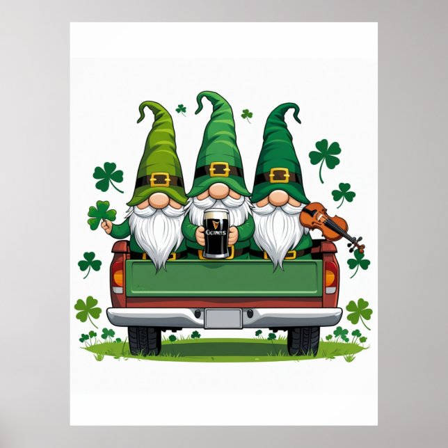 Leprechaun Shamrock irish musik Poster (Framsidan)