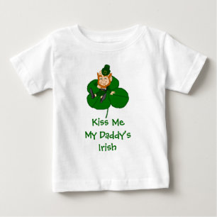 Leprechaun Shamrock - Kiss Me Min Pappor Irish Tee Shirt