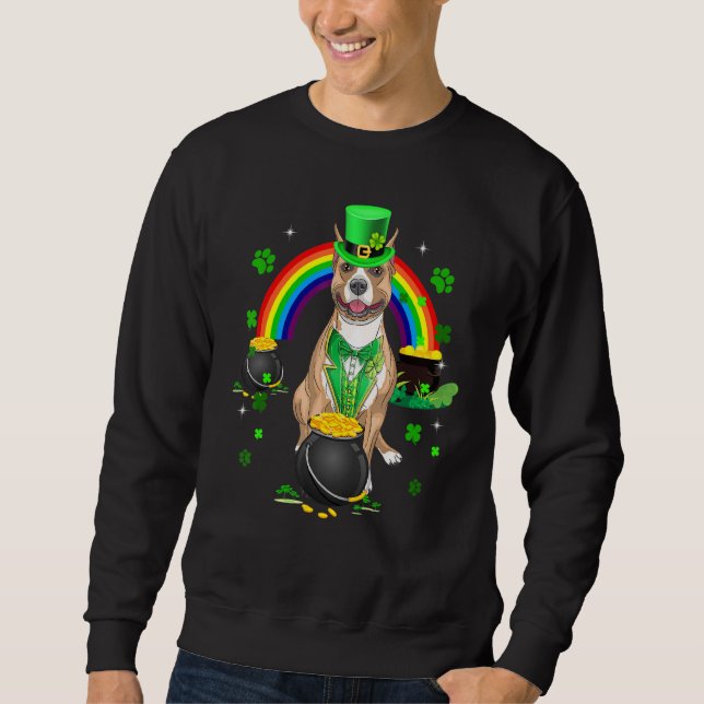 Leprechaun Shamrock St. Patrick's D Lång Ärmad Tröja (Framsida)