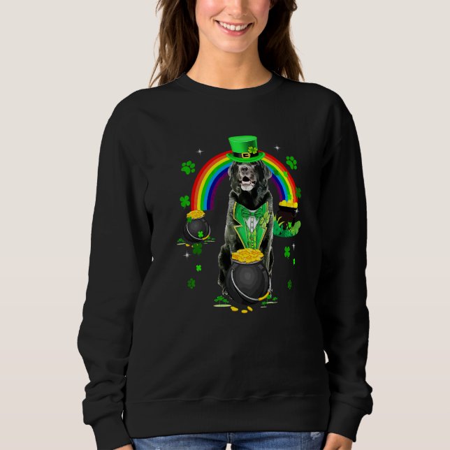 Leprechaun Shamrock St Patrick's Svart lab T Shirt (Framsida)