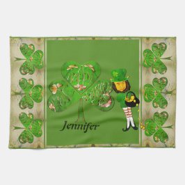Leprechaun Shamrocks Throw Blanket Kökshandduk