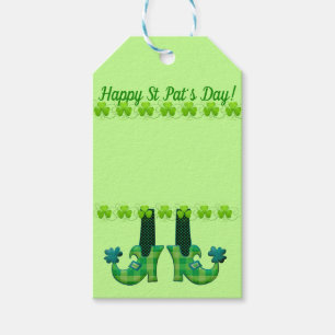 Leprechaun Shoes St patrick's day Presentetikett