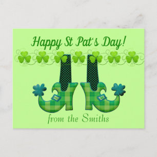 Leprechaun Shoes St patrick's day Vykort