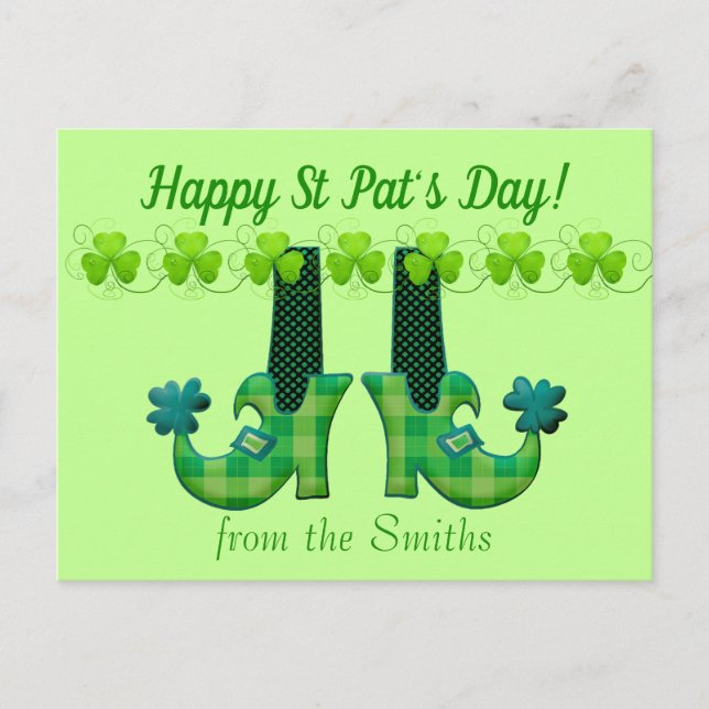 Leprechaun Shoes St patrick's day Vykort (Framsida)
