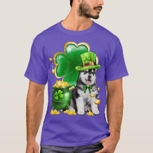 Leprechaun Siberian husky Irish Shamrock Hund St P T Shirt