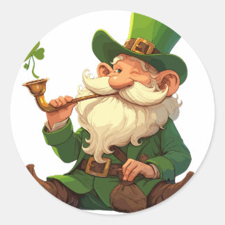 Leprechaun Skapande Klöver Magic Runt Klistermärke