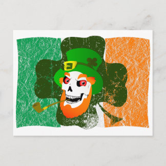 Leprechaun Skull Vykort