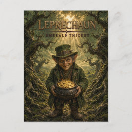 Leprechaun Smaragd Snår Mörk Bio Vykort