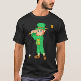leprechaun spelar golf t shirt