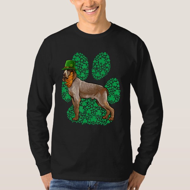 Leprechaun Spinoni Italiani St Patricks Day Shamro T Shirt (Framsida)