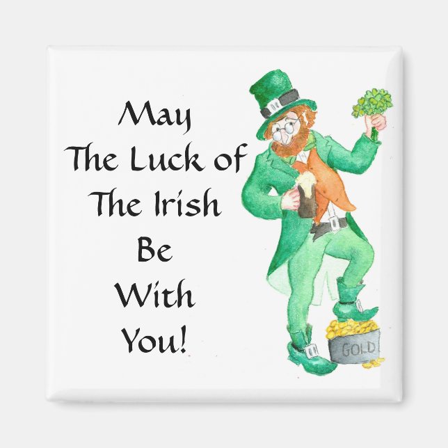 Leprechaun Square Magnet (Framsidan)