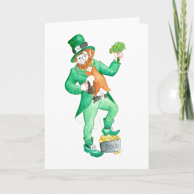 "Leprechaun"-St patrick's day-hälsningskort Kort (Framsida)
