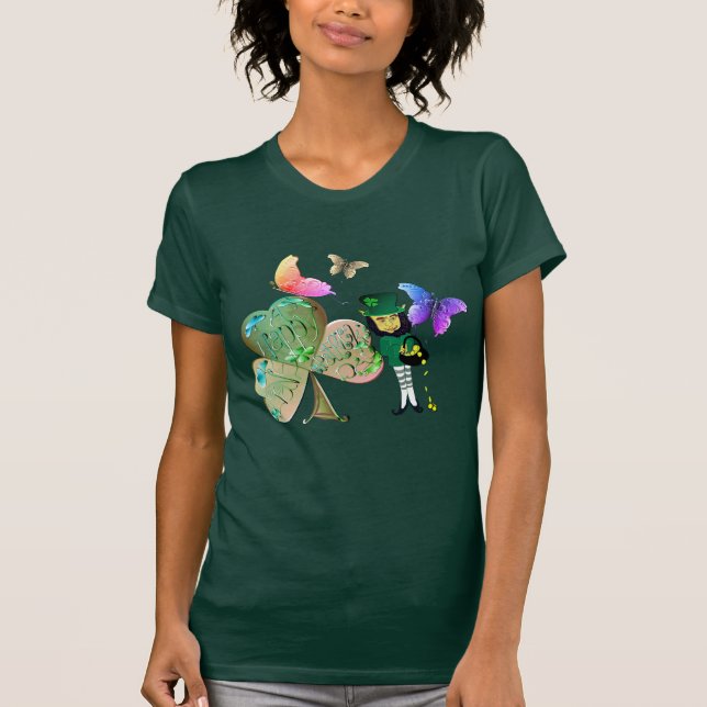 Leprechaun St. Patrick's Day Shamrock T-Shirt (Framsida)