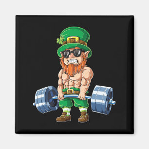 Leprechaun St Patricks Day Tyngdlyftning Magnet